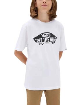 Camiseta Vans Style 76 Blanca para Niño