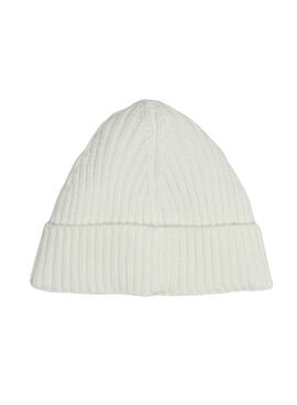 Gorro Tommy Hilfiger Fleece Big Blanco Para Mujer