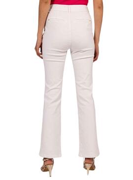 Pantalón Naf Naf Chino Blanco para Mujer