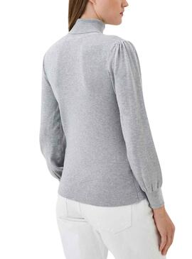 Jersey Naf Naf Punto Canalé Gris para Mujer