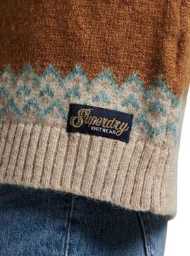 Jersey Superdry Slouchy Pattern Tostado para Mujer