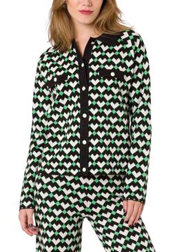 Chaqueta Naf Naf Punto Corazón Romboide para Mujer