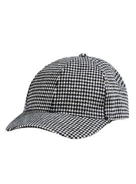 Gorra Naf Naf Cuadros Negra y Blanca para Mujer