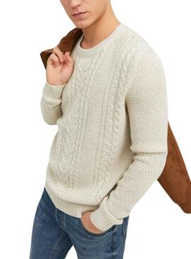 Jersey Jack and Jones Craig Knit Blanco Hombre