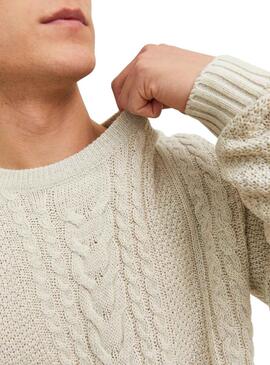 Jersey Jack and Jones Craig Knit Blanco Hombre