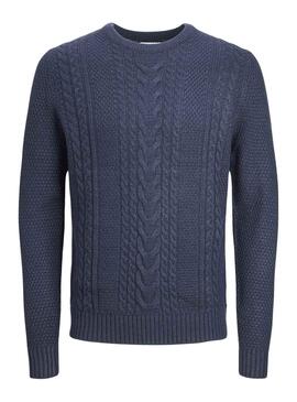 Jersey Jack and Jones Craig Knit Marino Hombre