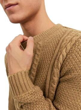 Jersey Jack and Jones Craig Knit Tostado Hombre