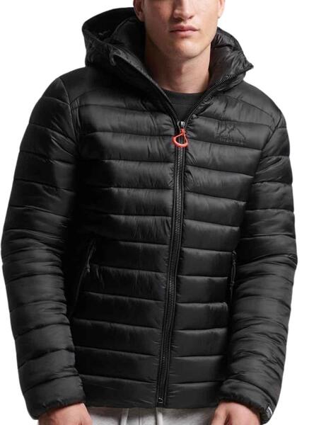 Hombre – Chaqueta acolchada con capucha Fuji Sport en Negro Superdry ES