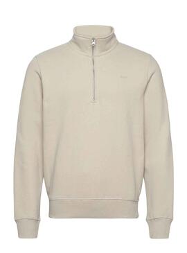 Sudadera Superdry Essential Half Zip Beige Hombre