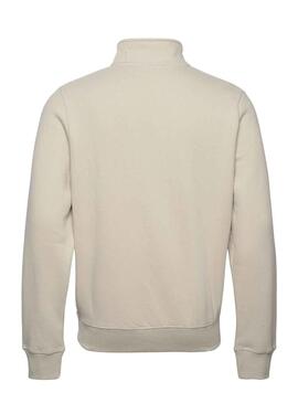 Sudadera Superdry Essential Half Zip Beige Hombre