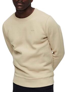 Sudadera Superdry Essential Logo Beige para Hombre