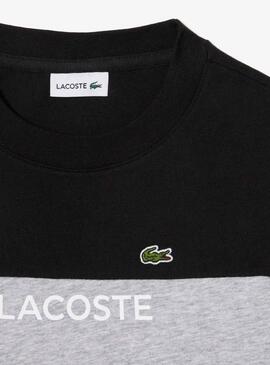 Camiseta Lacoste Color Block Gris Para Niño Niña