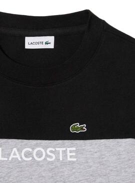 Camiseta Lacoste Color Block Gris Para Niño Niña