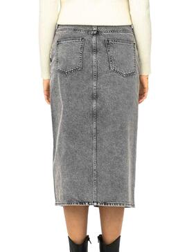 Falda Only Vaquera Gry Brillos Gris Para Mujer