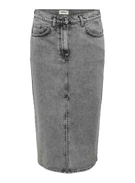 Falda Only Vaquera Gry Brillos Gris Para Mujer