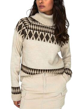 Jersey Only Mathilda Jacquard Beige Para Mujer