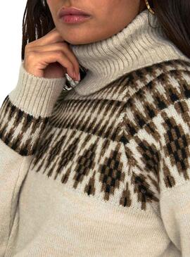 Jersey Only Mathilda Jacquard Beige Para Mujer