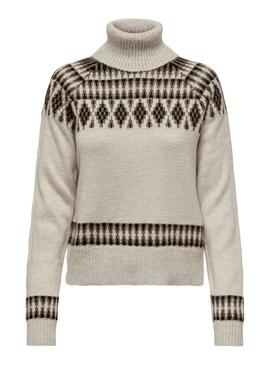 Jersey Only Mathilda Jacquard Beige Para Mujer