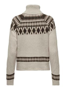 Jersey Only Mathilda Jacquard Beige Para Mujer