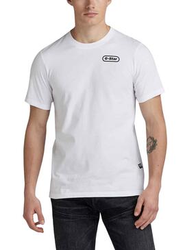 Camiseta G-Star Back Graphic Slim Blanco Hombre