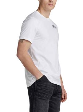 Camiseta G-Star Back Graphic Slim Blanco Hombre