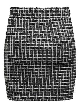 Falda Only Tit Button Shine Blanco Negro Mujer