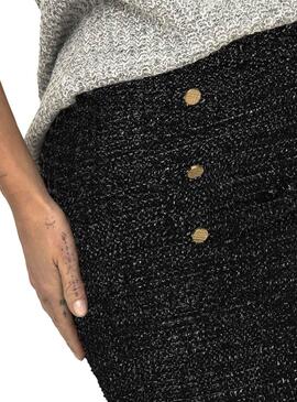 Falda Only Tit Button Shine Negro Para Mujer