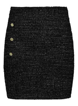 Falda Only Tit Button Shine Negro Para Mujer