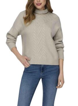 Jersey Only Amber Cuello Alto Beige Para Mujer