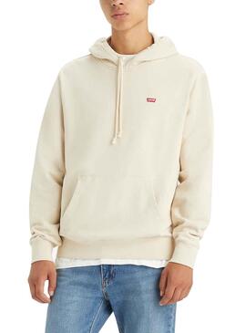 Sudadera Levis Original Capucha Beige Para Hombre