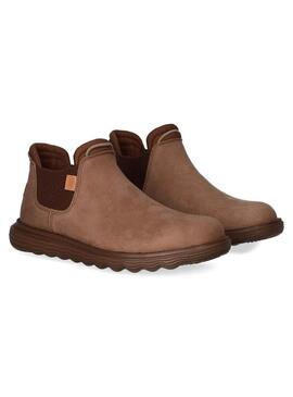 Botas Hey Dude Branson Piel Marrón Para Hombre