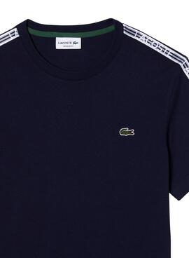 Camiseta Lacoste Raya Logo Marino para Hombre