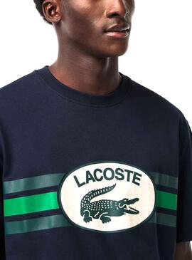 Camiseta Lacoste Monograma Marino para Hombre