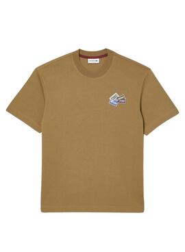 Camiseta Lacoste Insignias Camel Para Hombre