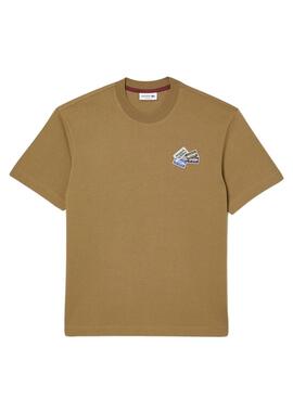 Camiseta Lacoste Insignias Camel Para Hombre