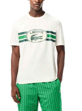 Camiseta Lacoste Monograma Blanco para Hombre