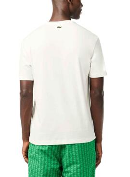 Camiseta Lacoste Monograma Blanco para Hombre