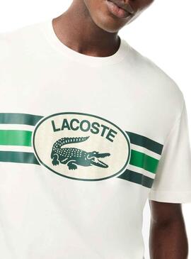 Camiseta Lacoste Monograma Blanco para Hombre