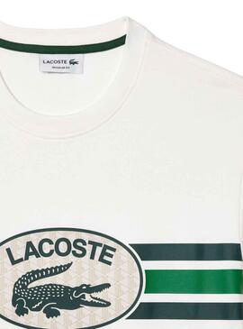 Camiseta Lacoste Monograma Blanco para Hombre