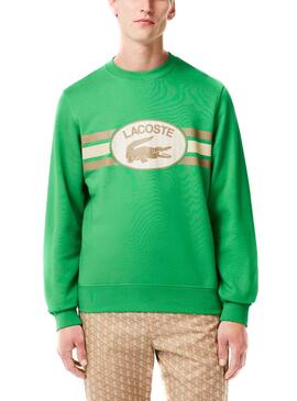 Sudadera Lacoste Loose Fit Monogram Verde Hombre