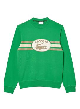 Sudadera Lacoste Loose Fit Monogram Verde Hombre