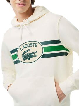 Sudadera Lacoste Monograma Blanco para Hombre