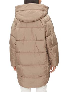 Abrigo Only Acolchado Asta Tostado Para Mujer