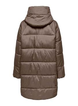 Abrigo Only Acolchado Asta Tostado Para Mujer