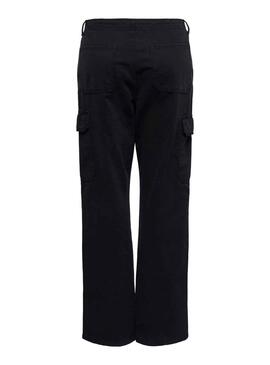 Pantalón Only Malfy Cargo Negro Para Mujer