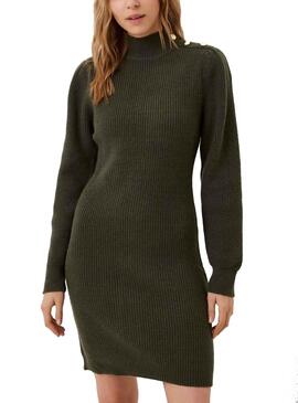 Vestido Naf Naf Botones Verde Para Mujer