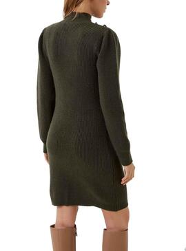 Vestido Naf Naf Botones Verde Para Mujer