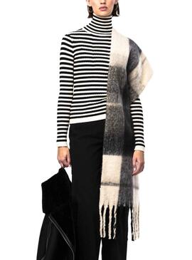 Bufanda Pieces Lysna Beige Para Mujer