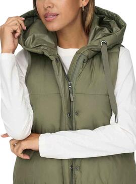 Chaleco Only Asta Puffer Verde Para Mujer
