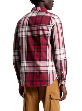 Camisa Tommy Hilfiger Oxford Tartan Rojo Hombre